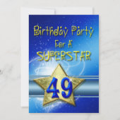 第49回バースデーパーティーSuperstarへの招待。 招待状 (正面)