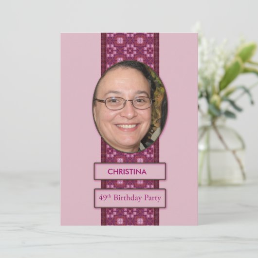 第49回誕生日パーティーの招待写真と名前 招待状 (スタンド正面)