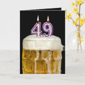 第49誕生日ビアオンブラック カード (黄色い花)