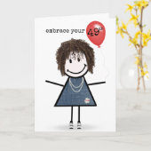 第49誕生日女子（赤気球） カード (黄色い花)