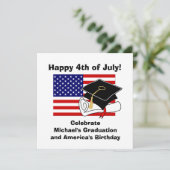 第4 7月の卒業のパーティの招待状の帽子の 招待状 (スタンド正面)