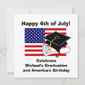 第4 7月の卒業のパーティの招待状の帽子の 招待状 (正面)