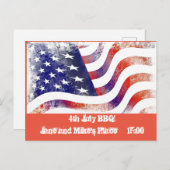 第4 7月の招待状-カスタムなメッセージ 案内ポストカード (正面/裏面)