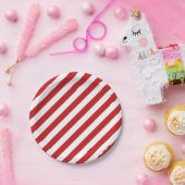 第4 7月の赤い白のストライプによっては紙皿がパーティを楽しみます ペーパープレート (パーティー)