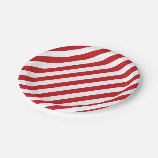 第4 7月の赤い白のストライプによっては紙皿がパーティを楽しみます ペーパープレート (アングル)
