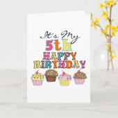 第5かわいらし誕生日Tシャツとギフト カード (黄色い花)