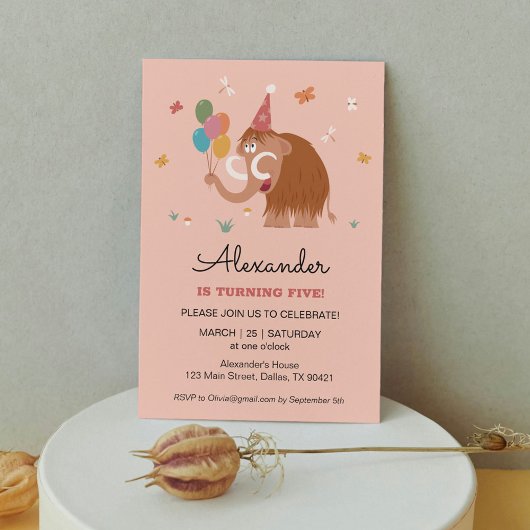 第5の5誕生日ハットマンガキュートMammothバルーン 招待状