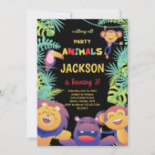 第5オレンジサファリ誕生日招待状 招待状 (正面)