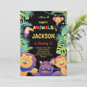 第5オレンジサファリ誕生日招待状 招待状 (スタンド正面)