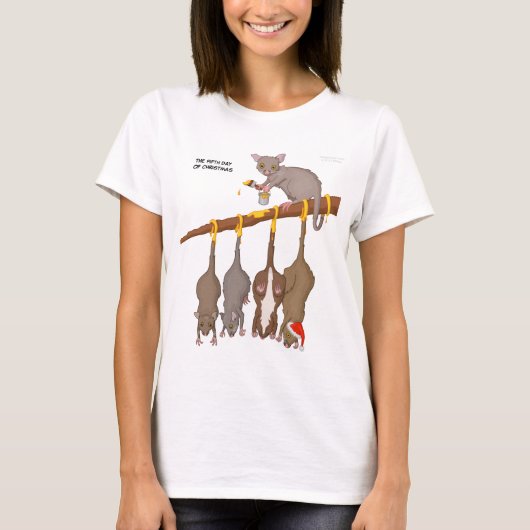 第5クリスマス(5つの金リング)のTシャツの日 Tシャツ (正面)