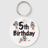 第5ソックス猿の野球の誕生日 キーホルダー (正面)