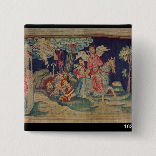 第5トランペットおよびイナゴ 缶バッジ (正面)