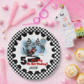 第5ハッピーバースデーの紙皿を競争させるオートバイ ペーパープレート (パーティー)