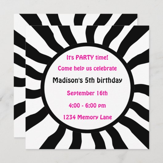 第5パーソナライズされた回誕生日パーティーの招待 招待状 (正面/裏面)