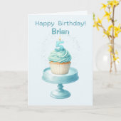 第5パーソナライズされた誕生日カップケーキカード カード (黄色い花)