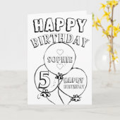 第5パーソナライズされた誕生日カード カード (黄色い花)