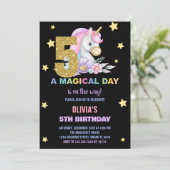第5フローラユニコーン誕生日招待状 招待状 (スタンド正面)