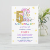 第5フローラユニコーン誕生日招待状 招待状 (スタンド正面)