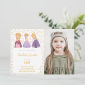 第5プリンセス誕生日招待状と写真 招待状 (スタンド正面)