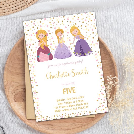 第5プリンセス誕生日招待状 招待状