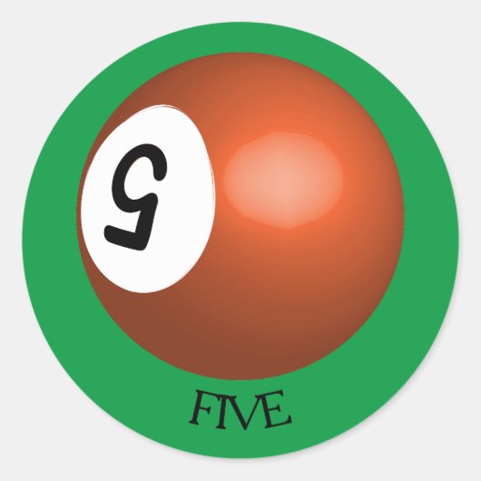 第5プールボールステッカー ラウンドシール (正面)