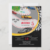 第5ボーイズ車誕生日招待状 招待状 (正面)