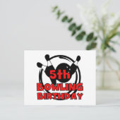 第5ボーリング誕生日Tシャツとギフト ポストカード (スタンド正面)