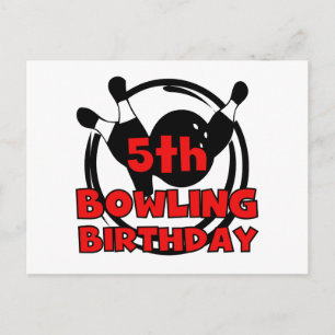 第5ボーリング誕生日Tシャツとギフト ポストカード