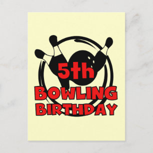 第5ボーリング誕生日Tシャツとギフト ポストカード