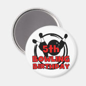 第5ボーリング誕生日Tシャツとギフト マグネット (正面/裏面)