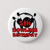 第5ボーリング誕生日Tシャツとギフト 缶バッジ (正面)