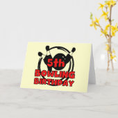 第5ボーリング誕生日Tシャツと贈り物 カード (黄色い花)