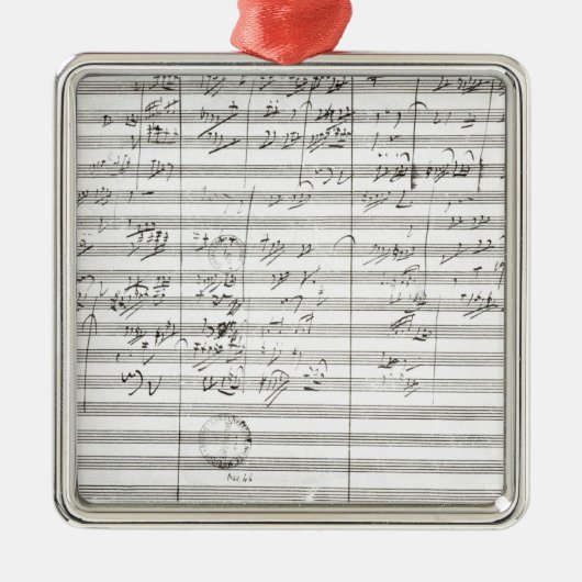 第5交響曲の第3動きのためのスコア メタルオーナメント (正面)