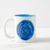 第5喉のチャクラの治療の青いアートワーク#2 ツートーンマグカップ (左)