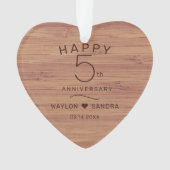 第5回シンプルウッドギフト記念結婚オーナメント オーナメント (正面)