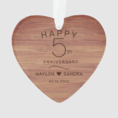 第5回シンプルウッドギフト記念結婚オーナメント オーナメント (裏面)