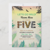 第5回ジャングル5回目の誕生日パーティサファリ動物園招待状 招待状 (正面)