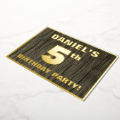 第5回バースデーパーティはっきりしたー:木フェイク粒パターン 箔招待状 (回転した状態)