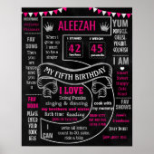 第5回バースデーパーティーのマイルストーン記号 ポスター (正面)