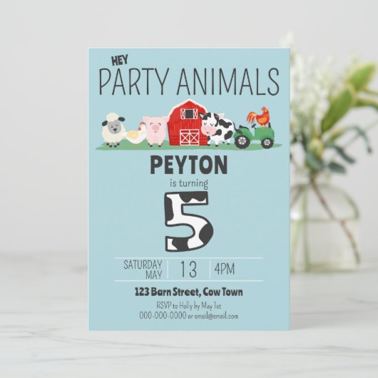第5回バースデーパーティー動物ファーム誕生日 招待状 (スタンド正面)