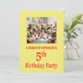 第5回バースデーパーティー招待テディベアズパーティー 招待状 (スタンド正面)