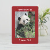 第5回バースデーパーティー招待両面パンダレッド 招待状 (スタンド正面)