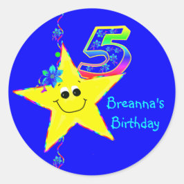 第5回バースデーパーティー星ステッカー ラウンドシール