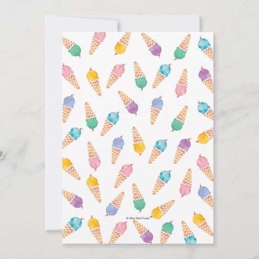 第5回バースデーパーティー | Rainbow Ice Creamのご招待 招待状 (裏面)