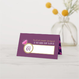 第5回ピンクトルマリン結婚の周年記念座席表 プレイスカード