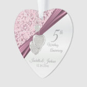 第5回ピンク結婚の記念日 オーナメント (正面)