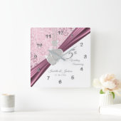 第5回ピンク結婚ス記念記念2 スクエア壁時計 (ホーム)