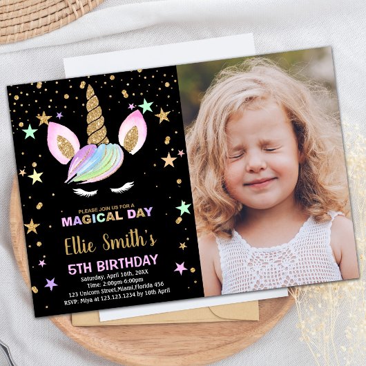 第5回ブラックユニコーン誕生日招待状と写真 招待状