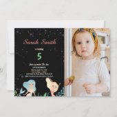 第5回ブロンド・マーメイド誕生日招待状と写真 招待状 (正面)