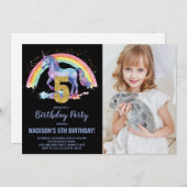 第5回レインボーユニコーン誕生日招待状写真 招待状 (正面/裏面)